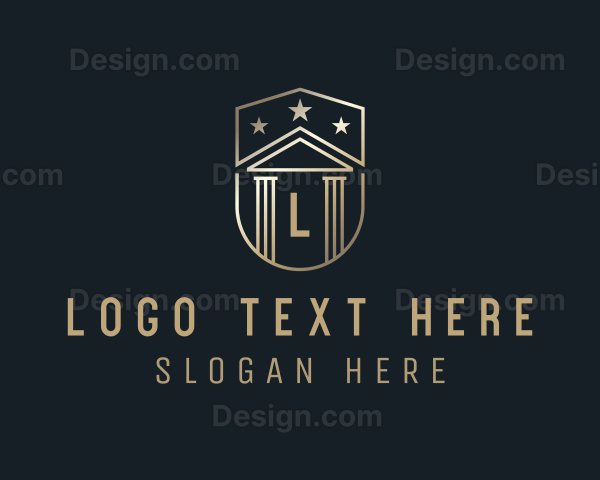 Luxury Column Shield Pillar Logo