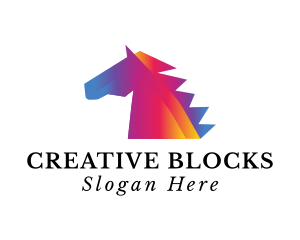 Gradient Horse Equine logo design