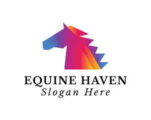 Gradient Horse Equine logo design