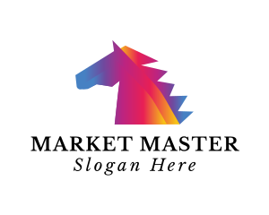 Gradient Horse Equine logo design