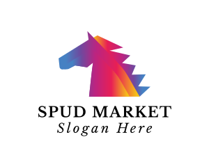 Gradient Horse Equine logo design