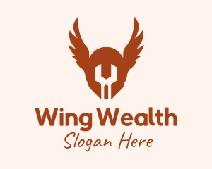 Winged Helmet Wings logo design