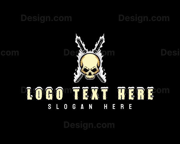 Katana Skull Blade Logo