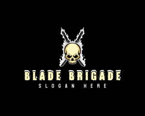 Katana Skull Blade logo design