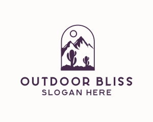 Outdoor Mountain Cactus logo design