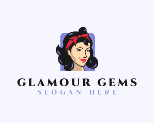 Pinup Model Woman logo design