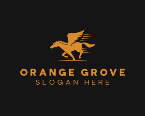 Orange Pegasus Company logo design