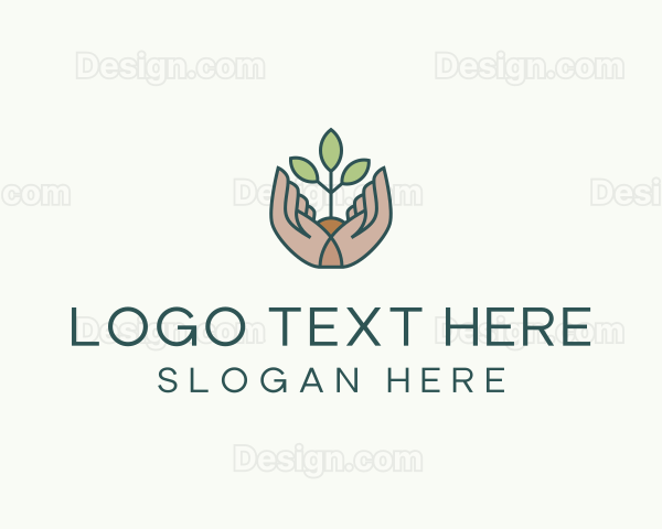 Plant Seedling Hand Garden Logo