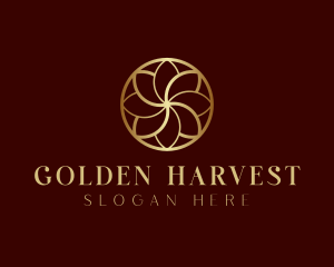 Golden Floral Spa  logo design