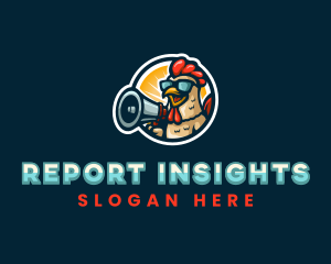 Chicken Megaphone Cartoon logo