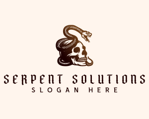 Skeleton Snake Tattoo logo design