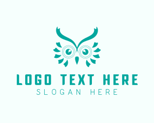 Teal Cute Owl  logo