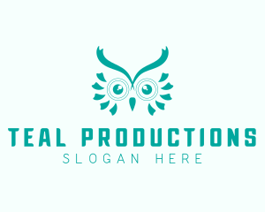 Teal Cute Owl  logo