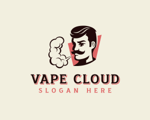 Mustache Person Smoking logo design