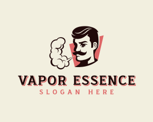 Mustache Person Smoking logo design