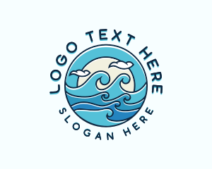 Surfing Tide Waves Logo