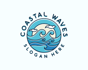 Surfing Tide Waves logo design