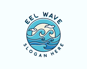 Surfing Tide Waves logo design