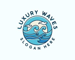 Surfing Tide Waves logo design