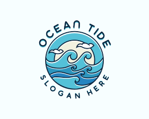 Surfing Tide Waves logo design