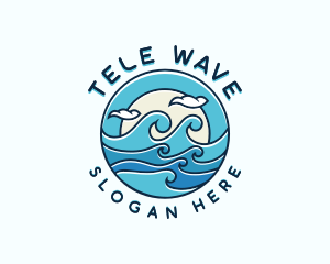 Surfing Tide Waves logo design