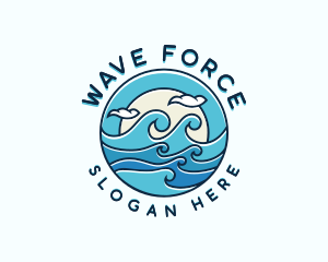 Surfing Tide Waves logo design