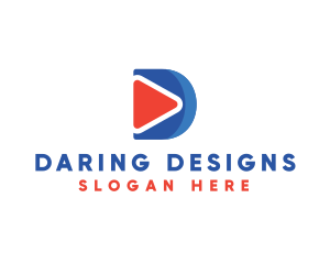 Play Button Letter D  logo