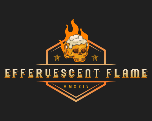 Flaming Skull Beer logo design