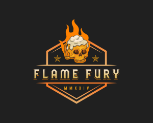 Flaming Skull Beer logo design