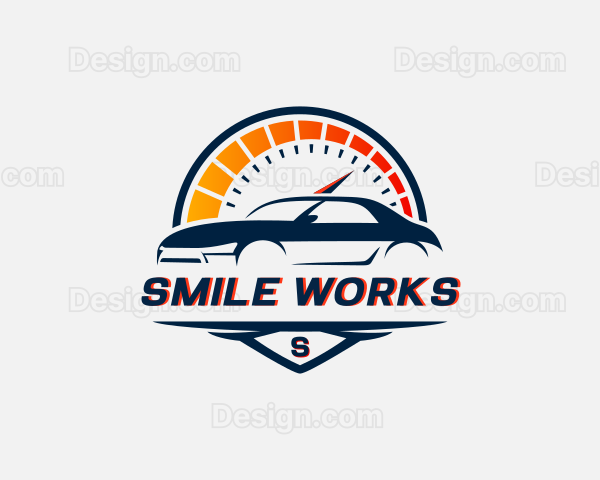 Race Car Speedometer Logo