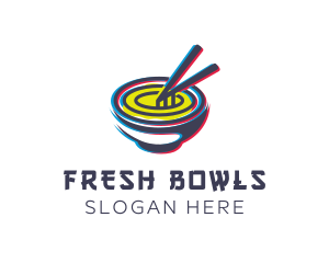 Glitch Bowl Ramen logo design