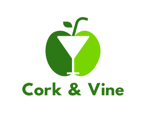 Green Apple Cocktail logo design