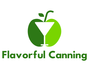 Green Apple Cocktail logo design