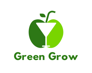 Green Apple Cocktail logo design