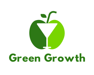 Green Apple Cocktail logo design