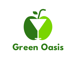 Green Apple Cocktail logo design