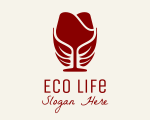 Eco Wine Glass logo design