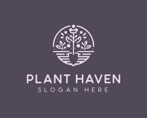 Gardening Shovel Plant logo design