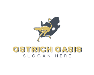 Ostrich South Africa Map logo