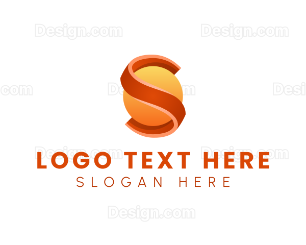 Company Sphere Ribbon Letter S Logo