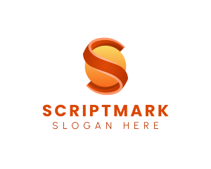 Company Sphere Ribbon Letter S logo design