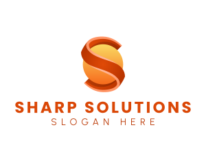 Company Sphere Ribbon Letter S logo design