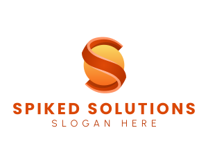 Company Sphere Ribbon Letter S logo design