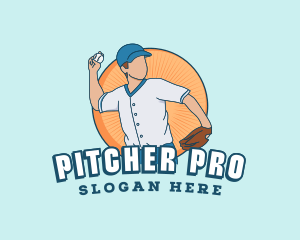 Baseball Player Pitcher logo design