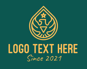 Golden Military Eagle Badge logo
