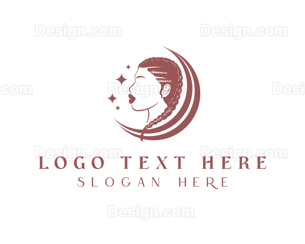 Woman Braid Hair Salon Logo