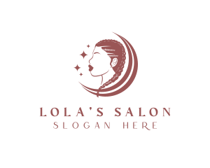 Woman Braid Hair Salon logo design