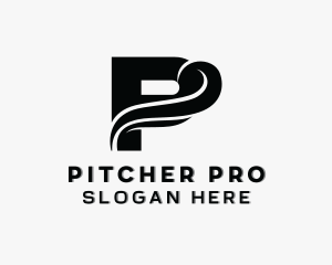 Swoosh Tailoring Apparel Letter P logo design