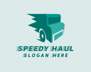 Fast Teal Truck logo design