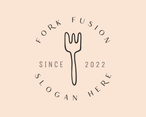 Dinnerware Fork Dining logo design